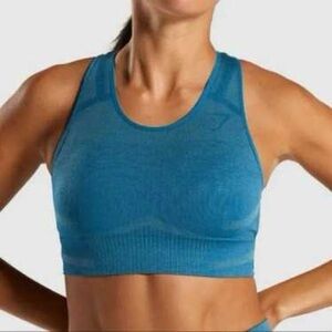 Gymshark Geo Seamless Sports Bra Medium Blue